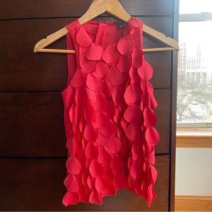 Ann Taylor Red Pedal Sleeveless Top 00P